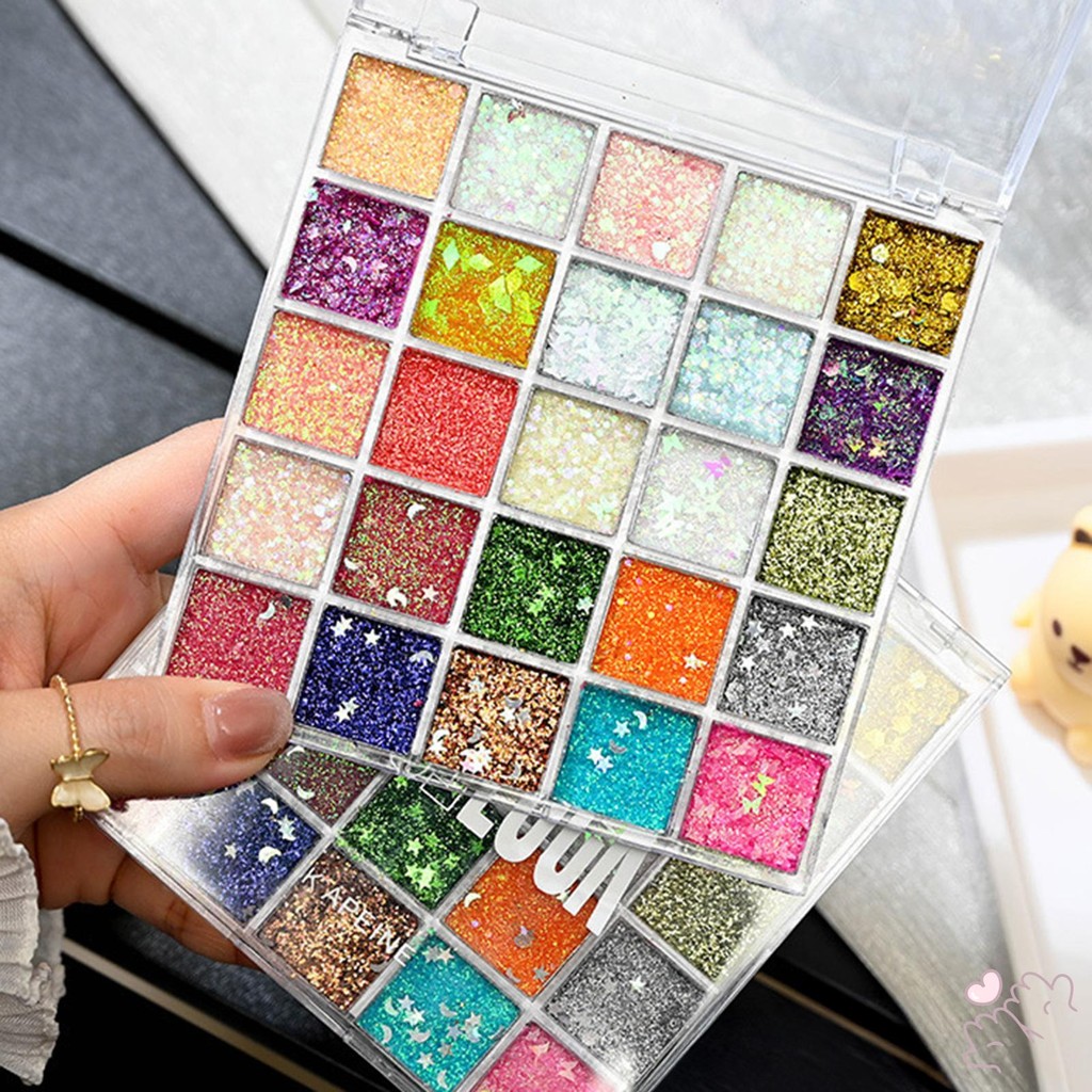 IOIIK --16 / 25 Màu Sắc Lấp Lánh Phấn Mắt Bảng Trang Điểm Tự Nhiên Phấn Mắt Lấp Lánh Cho Sinh Nhật Giáng Sinh Quà Tặng Năm Mới