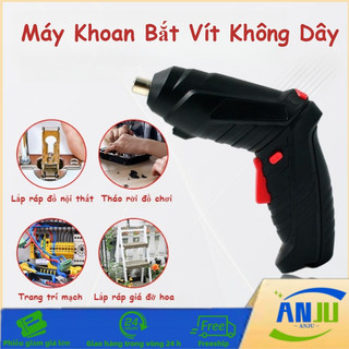 Máy Bắt Vít Không Dây Cao Cấp - 47 Phụ Kiện 2 Chiều Xoay 90°, TẶNG kèm hộp và sạc, bền
