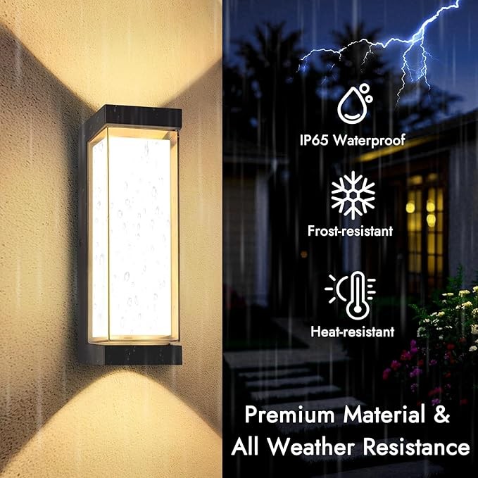 Đèn tường ngoài trời, Đèn tường chiếu sáng hai đầu lên xuống bằng nhôm Led, Thích hợp cho sân, sân vườn, ban công Đèn chiếu sáng trang trí
