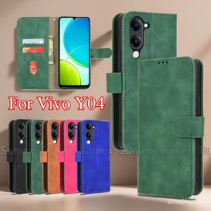 Dành Cho Vivo Y04 4G Y29S Y29T 5G 2025 Ốp Điện Thoại Da Lật Chống Sốc Chống Rơi Đứng Giá Đỡ Ví Từ Vỏ VivoY04 Vevo Y 04 04Y 5G NH6U