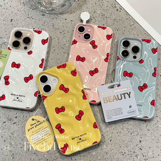 Phim hoạt hình dễ thương Kitty Bow Họa tiết sao băng Vỏ màu trơn cho IPhone 13 11 16 12 14 15 Pro Max Plus Vỏ điện thoại Màu kẹo Chống sốc Sáng tạo Vỏ thiết kế mới Vỏ chống rơi