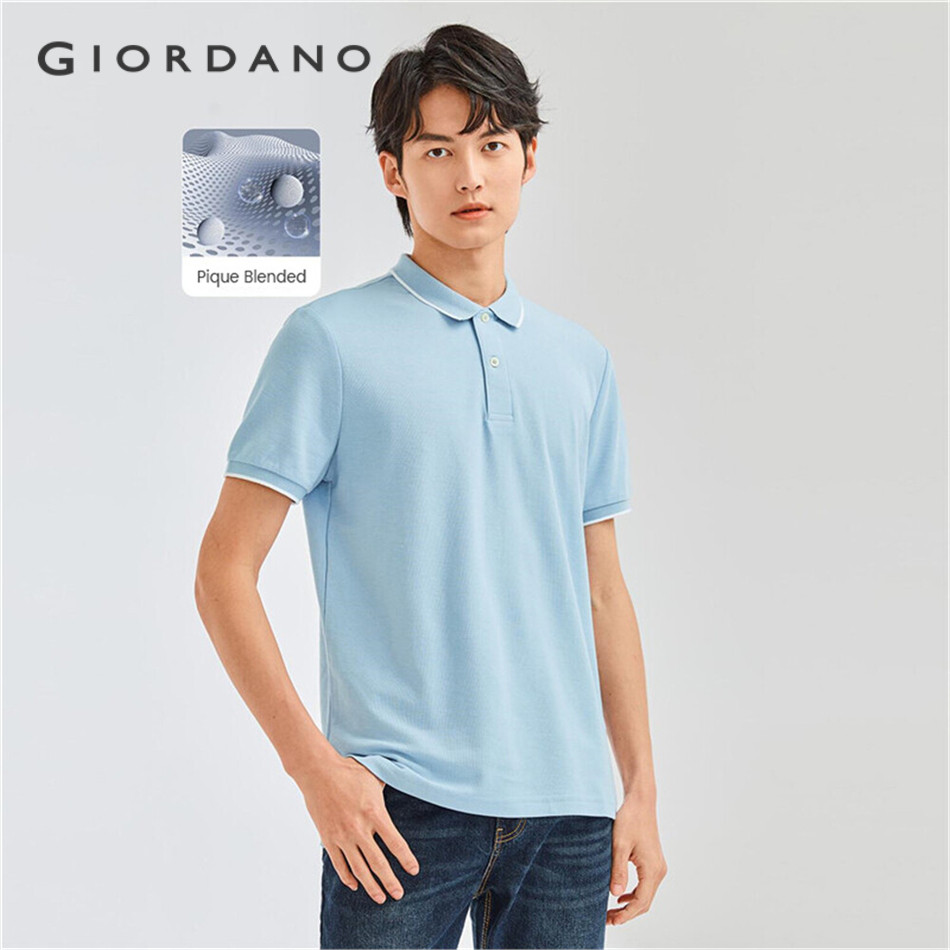 Áo polo nam GIORDANO 01011425 tay ngắn đơn giản phong cách thể thao