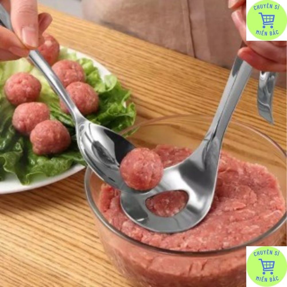 Dụng cụ làm thịt viên, muôi nặn làm chả viên, mọc Inox an toàn