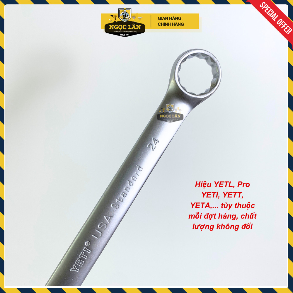 [Hàng đẹp] Bộ cờ lê vòng miệng YETL 8-24mm vặn ốc, bulong thép dày dặn CRV chất lượng