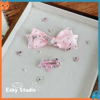 Handmade Pha Lê Nơ BB Kẹp Tóc Sang Trọng Phụ Kiện Tóc Thú Cưng Cho Maltese Yorkie Thú Cưng Kẹp Tóc