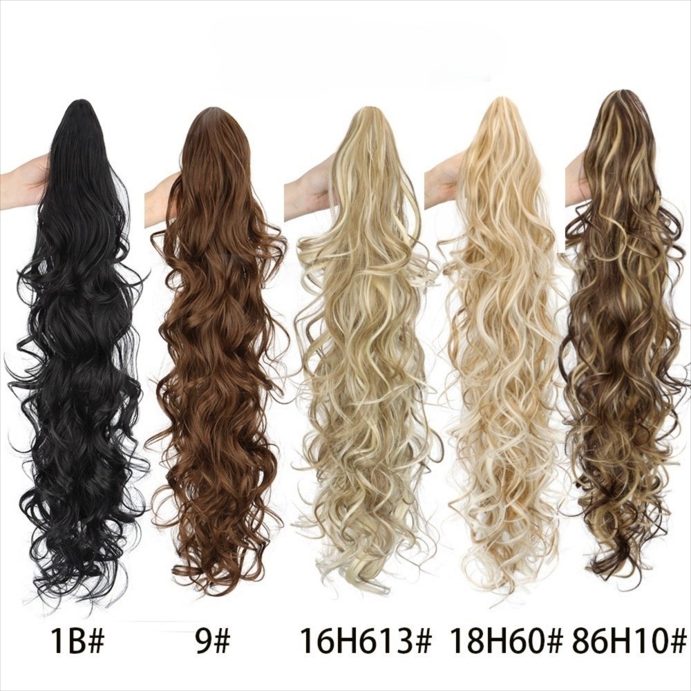 GOJO Móng Vuốt Kẹp Tóc Giả Đuôi Ngựa Ombre Xoăn, Dễ Dàng Sử Dụng Hằng Ngày