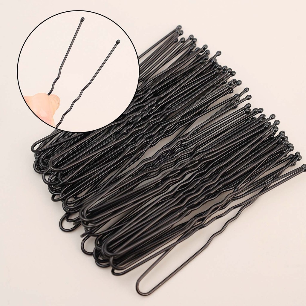 U-clips đen mờ 100 chiếc - Kẹp tóc vô hình cho mọi loại tóc, hợp kim nhẹ đảm bảo thoải mái cả ngày