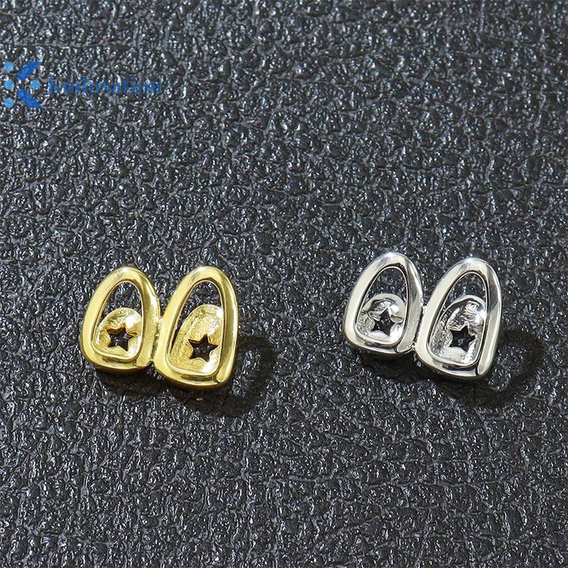 Kudosation Hip Hop Ngôi Sao Rỗng Răng Grillz Răng Trang Trí Răng Mũ Fangs Nha Khoa Nướng Cho Nữ Trang Sức Cosplay