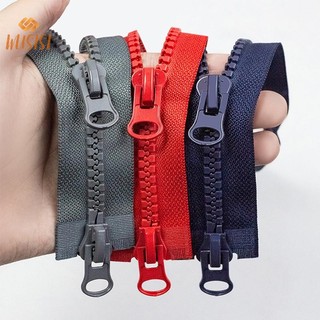 [WUSISI] Dây kéo bằng nhựa Thanh trượt đơn / đôi có khóa kéo Áo khoác hai chiều có khóa kéo dài Túi tự làm Phụ kiện may mặc MỚI