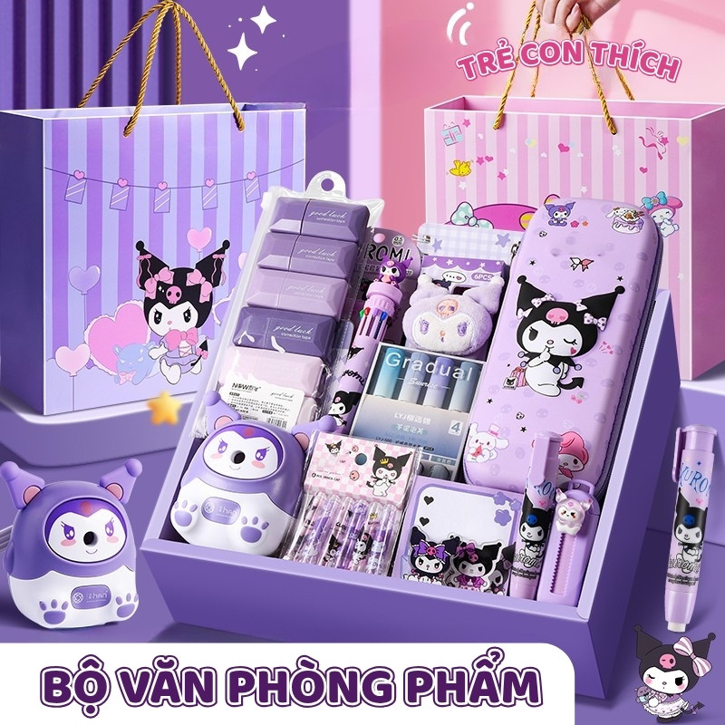 Set Quà Tặng Đồ Dùng Học Tập Cute - Bộ Văn Phòng Phẩm Đáng Yêu Cho Bé, Giúp Con Yêu Thích Học Tập