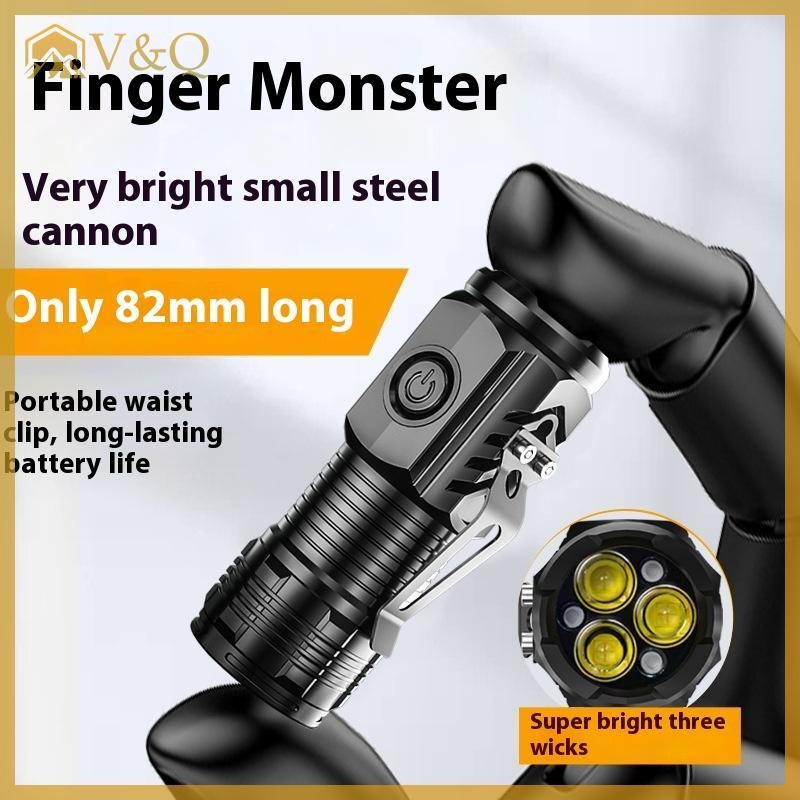 Littleloves1 1 Bộ Nhựa Ba Mắt Siêu Mạnh Mẽ Đèn Pin Sạc Đèn Pin Đèn Pin Công Suất Cao Led Đèn Pin EN