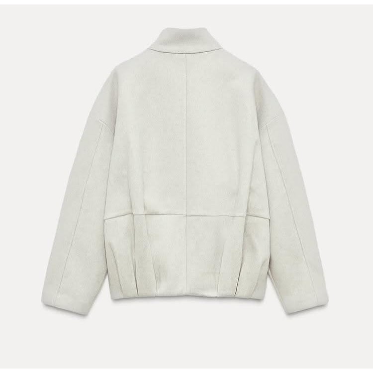 ÁO KHOÁC DẠ XÁM ZARA SIZE S 5063/303