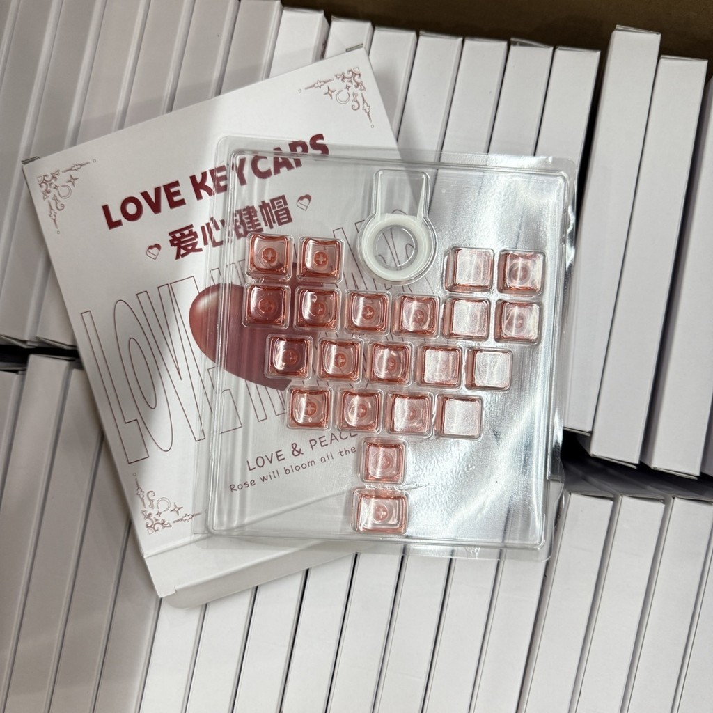 Mao Chiều Cao Trái Tim Tình Yêu Keycap 21 Nút Hình Mèo Dễ Thương Keycap Chất Liệu PC Truyền Ánh Sáng Cao DIY Thích Ứng Trục Cơ Trục Từ Tính / kiuh