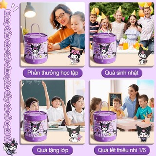Hộp Quà Tặng Đồ Dùng Học Sinh Màu Tím - Set Học Tập Hoạt Hình Đáng Yêu, Bao Gồm Bút, Tẩy, Thước, Siêu Bền Đẹp
