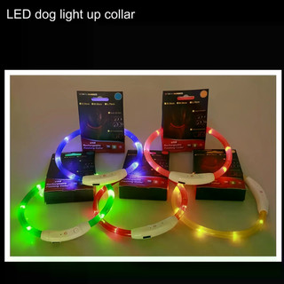40 / 50 / 70cm Led Cổ Chó USB Sạc Thú Cưng Chó Đêm Dạ Quang Sạc Cổ Phát Sáng Vòng Cổ Cổ An Toàn Đèn Ngủ