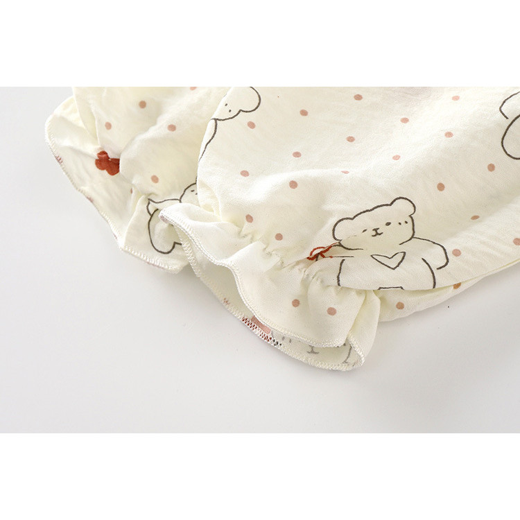 Bé Gái Mỏng Phong Cách Loungewear Phù Hợp Với Ren Crop Quần Bộ Đồ Ngủ Hai Mảnh Phù Hợp Với 80-160 Kích Thước IGO3