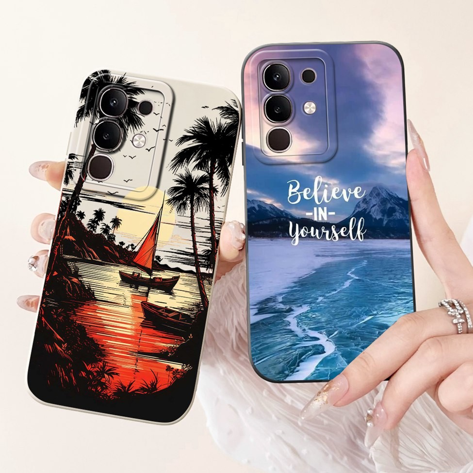Ốp lưng Vivo iQOO Z10x V2445A Silicon Mèo Dễ Thương Thời Trang Bướm Hoa Yêu Sơn Bao iQOO Z10x Ốp Điện Thoại