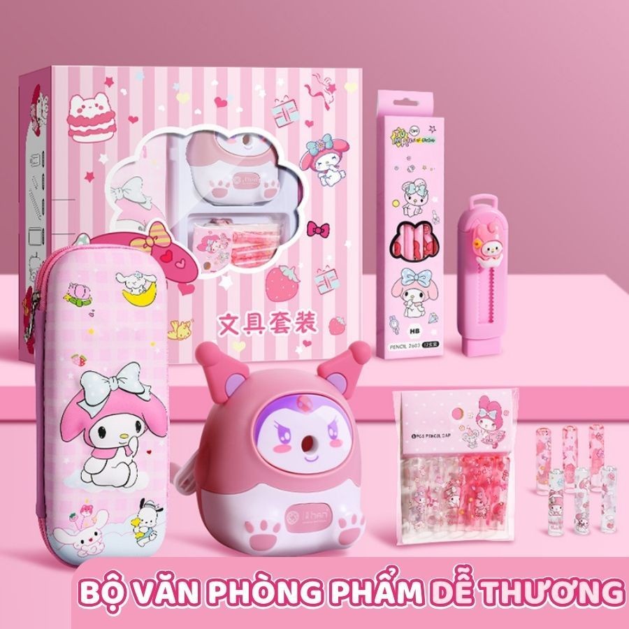 Quà Tặng Dụng Cụ Học Tập Màu Hồng - Bộ Đồ Dùng Học Tập Dễ Thương, Giá Rẻ, Đầy Đủ Dụng Cụ Cho Bé