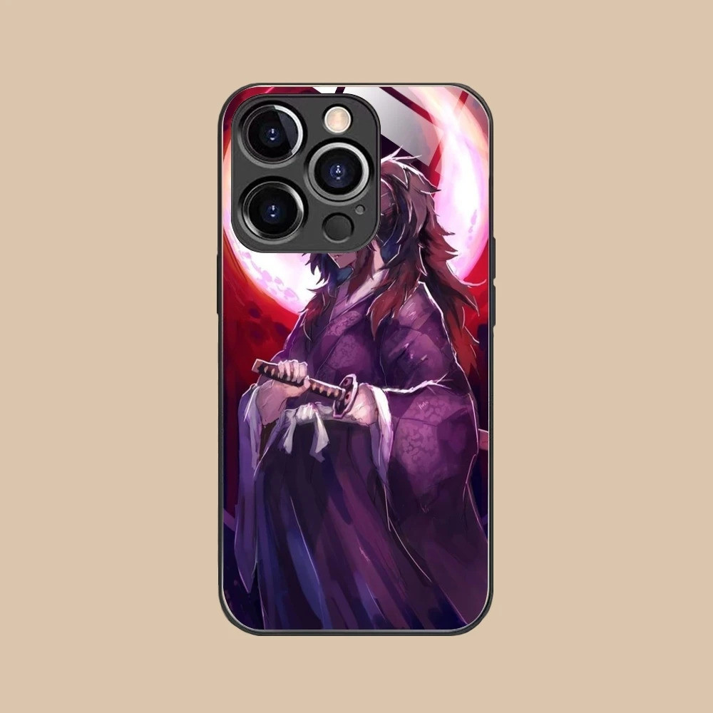 GK-2 Demon Slayer Kokushibo Ốp Điện Thoại Di Động Cho iPhone 17,15 14 13 12 11 X XR XS 8 Pro Max Plus Mini PC Kính Vỏ Điện Thoại