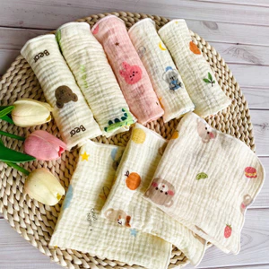set 10 khăn sữa musslin organic siêu mềm cho bé
