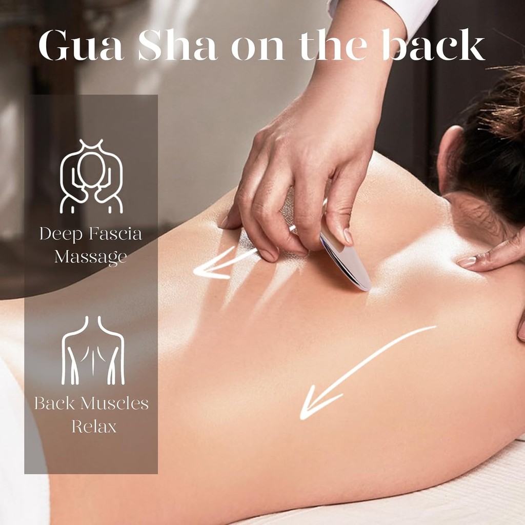 Ice Face Roller & Thép không gỉ Gua Sha Board Set để nâng cơ mặt Dụng cụ chăm sóc da Làm đẹp Máy mát xa mặt Con lăn Massage mặt