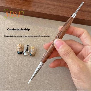 [M & E-t] Gỗ Đôi Đầu Móng Tay Nghệ Thuật Bàn Chải Khắc Hoa Tranh Bút Trộn Bút DIY Dụng Cụ Làm Móng Tay Đa Năng Mới