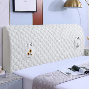 ☀ Bao gồm tất cả Vỏ bọc đầu giường dày Vỏ mềm hiện đại đơn giản Vỏ bọc đầu giường Phong cách châu Âu Vỏ bọc lưng giường bằng da cong Vỏ chống bụi PYEU