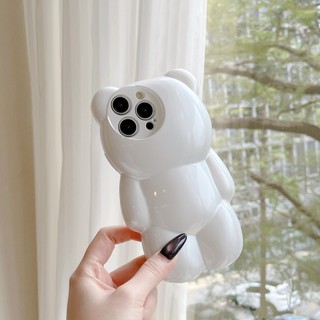 Thời Trang Màu Kẹo 3D Gấu Ngọt Ngào Nữ Tính Ốp Lưng Điện Thoại iPhone 16Promax 16Plus 13 14 15 Promax Chống Bụi Bẩn Chống Sốc Silicon Mềm Nữ Điện Thoại Di Động