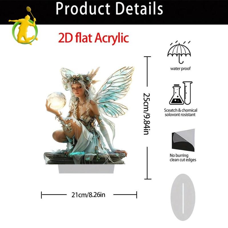 Hình Acrylic trang trí cổ tích 2D Elf cho màn hình máy tính để bàn và kệ sách