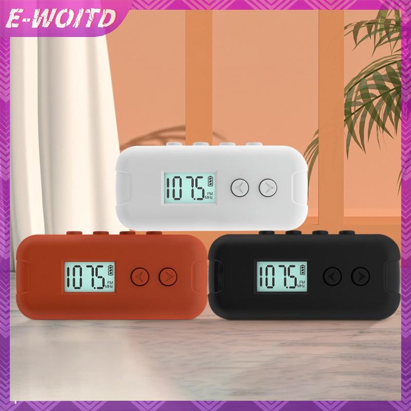 E-WOITD Mini Pocket FM Radio Di động 50-108MHZ Bộ thu vô tuyến âm thanh có màn hình LCD Thể thao ngoài trời Bộ thu vô tuyến cầm tay HNVN