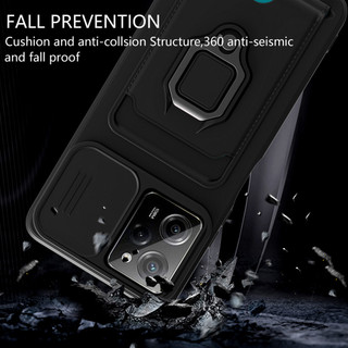 Dành Cho Xiaomi POCO X5 Pro 5G Ốp Lưng 4 Trong 1 Trượt Camera Bao Đựng Thẻ Đứng Vuông Freebie Dây Chống Sốc Chống Rơi Mỏng Mềm TPU Cover