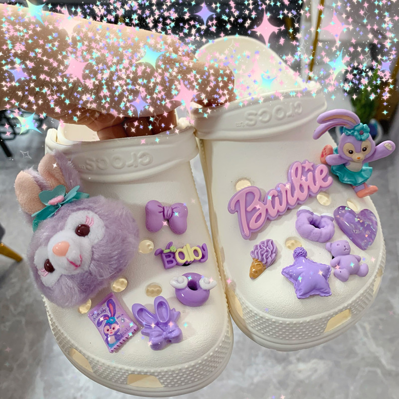 Lỗ Phụ Kiện Giày Star Dew Khóa Giày Hoạt Hình Hoa Giày Dễ Thương Thích Hợp Cho Crocs Khóa Giày DIY Lỗ Khóa Giày Zhibixing Khóa Giày Có Thể Tháo Rời ins Giày Hoa