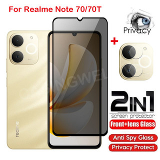 Bảo Vệ Màn Hình Cho Realme Note 70 80 60 70T C53 Note70 Note60x 5G 4G Kính Cường Lực Riêng Chống Gián Điệp Full Cover Bảo Vệ Màn Hình Chống Peek Phim Riêng Tư Mặt Sau Ống Kính Bảo Vệ