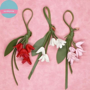 Sund Thời Trang Da PU Mô Phỏng Osmanthus Móc Khóa Túi Mặt Dây Chuyền Trang Trí Hoa Nhân Tạo Ba Lô Treo Đồ Trang Trí Quà Tặng VN