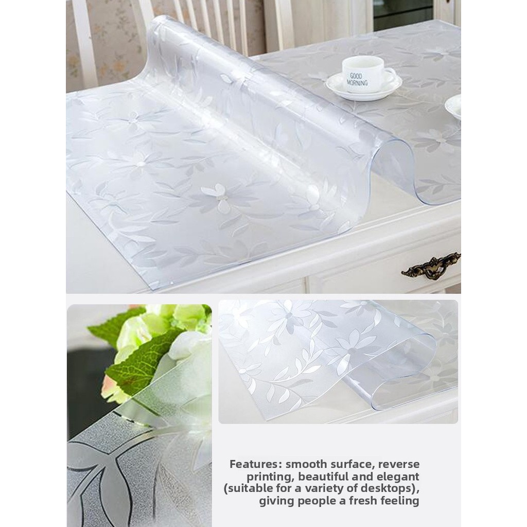 PVC Dày Khăn Trải Bàn Chống Thấm Nước Chống Dầu Dùng Một Lần Chống Cháy Bàn Cà Phê Tivi Bàn Ăn Thảm Trong Suốt Kính Mềm Pha Lê Tấm Thảm