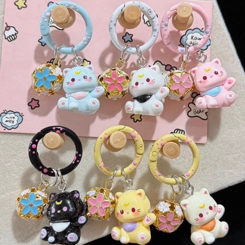 Móc khóa mèo động vật dễ thương - Túi Kawaii Mặt dây chuyền ô tô dành cho nữ