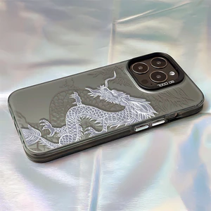 Ốp Lưng Rồng Đen 3 In1 Cho Oneplus Ace 3 Pro 3V Ace 2 Pro Racing 11 12 12R Oneplus Ace3Pro Ốp Lưng Điện Thoại Vỏ Mờ Bạc IMD Vỏ Bảo Vệ Chống Rơi Cứng