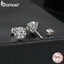 Bamoer 925 Sterling Sliver Bông Tai Lấp Lánh Moissanite Trang Sức Quà Tặng Cho Nữ MSE065