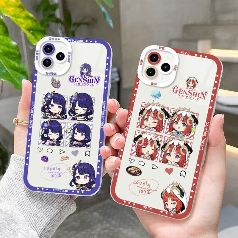 Genshin Impact Ốp Lưng Dễ Thương Cho Redmi Note 13 12 Pro Plus 4G 5G Note 12S 11 11S 9 Pro Max Ốp Điện Thoại Hoạt Hình Mắt Thiên Thần Beelzebul Raiden Ei Yae Miko Hu Tao Thời Trang Chống Sốc