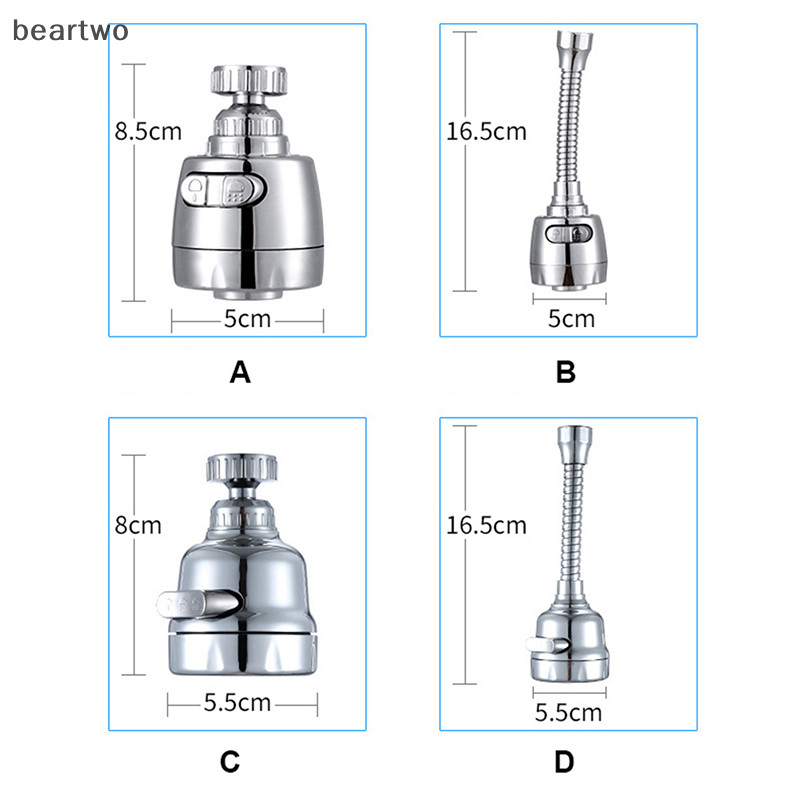 < Beartwo > Bộ chuyển đổi vòi bếp 3 chế độ đa năng Máy sục khí Đầu vòi hoa sen Áp suất gia đình Tiết kiệm nước Bubbler Bộ lọc vòi phun Đầu nối đẹp