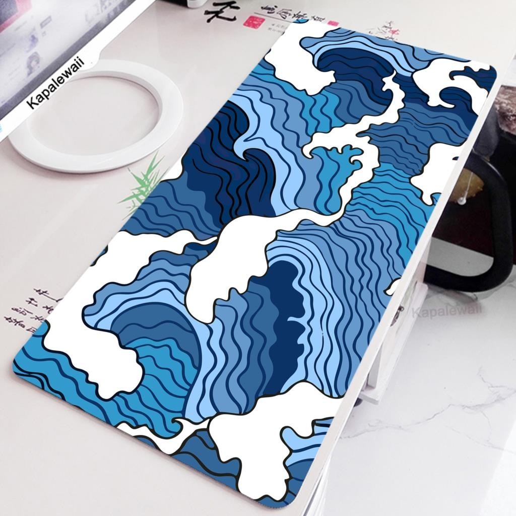 Koi Yinyang Đen Trắng Miếng Lót Chuột Lớn Mausepad Xxl Deskmat Bàn Phím Màu Xám Chuột Thảm 900x400 Thảm Mở Rộng Cho Văn Phòng