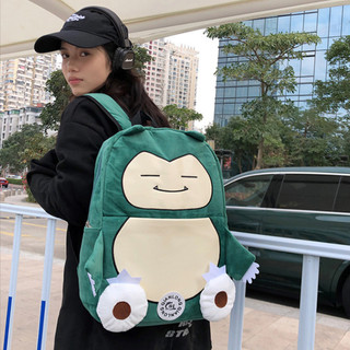 Pokemon Snorlax Sang Trọng Ba Lô Cặp Đôi Túi Dung Tích Lớn Ba Lô Sinh Viên Đại Học Nữ Hoạt Hình Dễ Thương Túi Đi Học