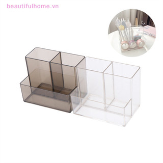 [Beautifulhome] Hộp trang điểm ba lưới trong suốt Bàn chải trang điểm Xô đựng mỹ phẩm Dụng cụ sắp xếp bàn học sinh [làm đẹp]