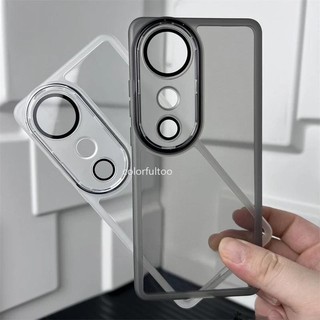 Vivo V40 2024 Vỏ Mạ Cho Vivo V40 Pro V40Pro V 40 VivoV40 5G Ốp Lưng Điện Thoại Acrylic Trong Suốt Ốp Lưng Mềm Chống Rơi Ống Kính Silicon Đơn Giản Bảo Vệ Toàn Diện Mặt Sau Co