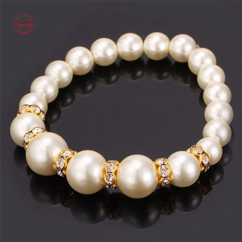 Parade 3in1 Bộ Thanh Lịch Mô Phỏng Vòng Cổ Ngọc Trai Bông Tai Vòng Cổ Dài Nữ Cô Dâu Cưới Trang Sức Quà Tặng VN