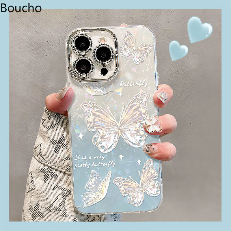 Dành Cho iPhone 15 Pro Max 14 Plus Tranh Sơn Dầu Thời Trang Bướm Ốp lưng Có Dây Xích Cho iPhone 11 12 13 14 Pro Max 15promax Mềm IMD Chống Sốc Với Ống Kính Phim Mặt Sau