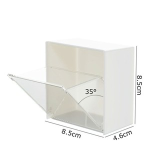 Hộp nhựa vuông dùng để đựng bông tẩy trang, tăm bông, xỉa răng, thun cột tóc, phụ kiện thiết kế mở dễ sử dụng FE123