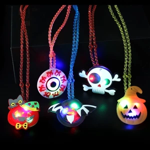 Halloween Kid Cosplay Trang Trí Hoạt Hình LED Terro Bí Ngô Phát Sáng Vòng Cổ Đồ Dùng Dự Tiệc