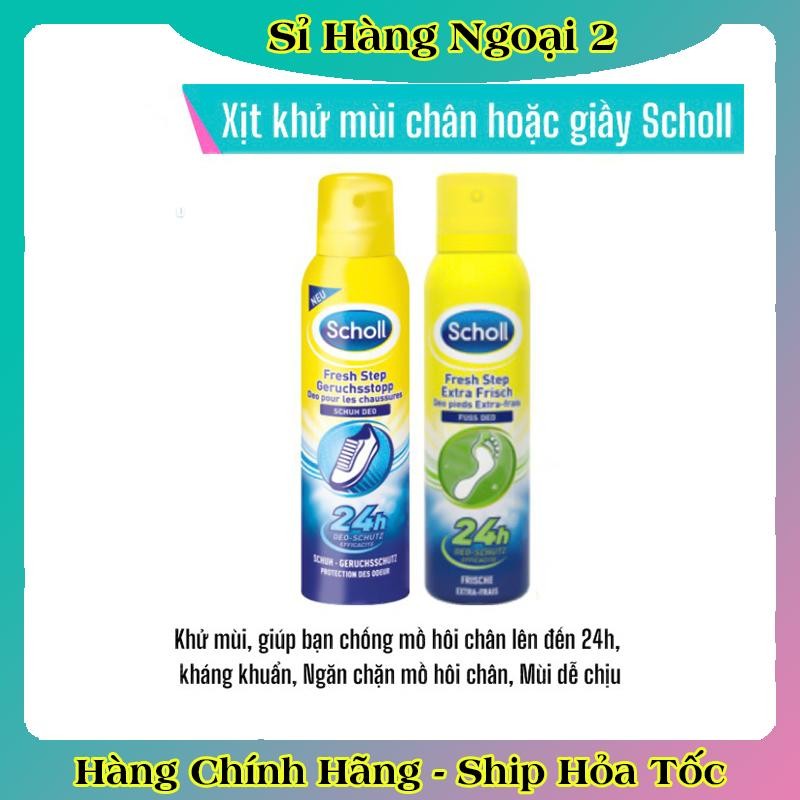 [DATE MỚI NHẤT] Xịt khử mùi hôi chân & giày dép Scholl Fuss 150ml, ngăn mồ hôi chân của Đức