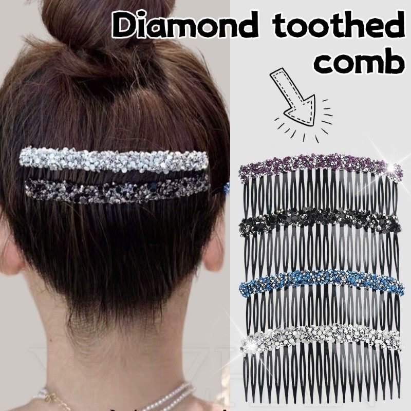 Kẹp Tóc Kim Cương Giả Sáng Bóng - Thời Trang, Thanh Lịch, Y2k, Nhựa - Công Cụ Phân Loại Tóc Gãy - Phụ Kiện Tóc Cho Bé Gái - Lược Chèn Vô Hình
